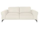 2,5-Sitzer W.SCHILLIG "montanaa elegant und edel, bequem, Federkernunterfederung", weiß (weiß z59), B:212cm H:78cm T:94cm, Sofas, 2 5-Sitzer, mit Metallfüßen in Schwarz pulverbeschichtet, Breite 212 cm