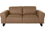 2-Sitzer W.SCHILLIG "montanaa Designsofa mit erstklassigem Sitzkomfort, Federkern", braun (fango z69), B:192cm H:78cm T:94cm, Sofas, 2-Sitzer, mit Metallkufen in Schwarz pulverbeschichtet, Breite 192 cm