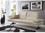 2,5-Sitzer W.SCHILLIG "broadway, Designsofa mit tollem Sitzkomfort", grau (eisgrau z59), B:236cm H:94cm T:96cm, Longlife Xtra-Leder Z59: Glattleder mit modischer Prägung. Hautstärke 0, 9 - 1, 1 mm, Sofas, 2 5-Sitzer, Sitztiefenverstellung, Kopfteil- & Seitenteilverstellung, Breite 236cm