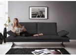 2,5-Sitzer W.SCHILLIG "broadway, Designsofa mit tollem Sitzkomfort", grau (anthrazit s37), B:236cm H:94cm T:96cm, Stoff S37 (100% Polyester): Luxus-Microfaser in Lederoptik, Sofas, 2 5-Sitzer, Sitztiefenverstellung, Kopfteil- & Seitenteilverstellung, Breite 236cm