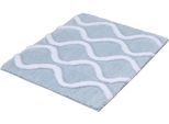 Badematte KLEINE WOLKE "Piana", blau (stahlblau), H:23mm, Polyester, Badematten, Badematte, Badteppich, modernes Wellen 3D-Design