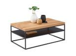 Novel Couchtisch, Schwarz, Eiche, Holz, Metall, Eiche, massiv, rechteckig, 60x40x100 cm, Wohnzimmer, Wohnzimmertische, Couchtische, Couchtische Metall