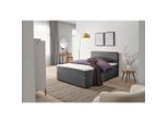 P & B Boxbett, Grau, Holz, H2, Höhe ca. 17 cm, 140x200 cm, Schlafzimmer, Betten, Boxspringbetten