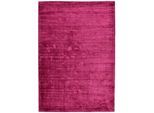 Teppich TOM TAILOR HOME "Shine uni" Gr. 31, lila (beere), B:65cm H:8mm L:135cm, Viskose, Teppiche, Teppich, Handweb Teppich, 100% Viskose, handgewebt, mit elegantem Schimmer