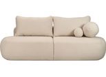 SCHLAFSOFA Bolla 3-Sitzer mit Bettkasten, Elfenbein Weiß Boucle 240/90/90 cm