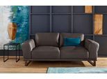 2-Sitzer W.SCHILLIG "montanaa edel und elegant, bequem, Federkernunterfederung", braun (braun z59), B:192cm H:78cm T:94cm, Sofas, 2-Sitzer, mit Metallkufen in Bronze pulverbeschichtet, Breite 192 cm