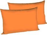 Kissenbezug FLEURESSE "Colours Mako Satin, 100% Baumwolle, mit Reißverschluss", orange (hellorange), B:40cm L:60cm, Mako-Satin, Obermaterial: 100% Baumwolle, Kissenbezüge, Kissenbezug, Mako Satin, glänzend, glatt, Premium Qualität
