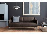 2,5-Sitzer W.SCHILLIG "sally Designsofa, Loungesofa, bequem, schmale Armlehnen, Breite 194cm", braun (braun z59), B:194cm H:78cm T:84cm, Longlife Xtra-Leder Z59: Glattleder mit modischer Prägung. Hautstärke 0, 9 - 1, 1 mm., Sofas, 2 5-Sitzer, mit Metall-Winkelfüßen in Chrom glänzend, Breite 194 cm