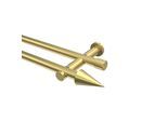 GARDINENSTANGE Platon Savio 520 cm (geteilt in 4 x 130 cm), 2-läufig (ohne Ringe), 20 mm Ø Messing-Optik