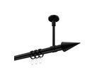 GARDINENSTANGE Sonette Savio 420 cm (geteilt in 3 x 140 cm), 1-läufig, 20 mm Ø Schwarz