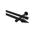 GARDINENSTANGE Prestige Savio 260 cm (geteilt in 2 x 130 cm), 2-läufig (ohne Ringe), 20 mm Ø Schwarz
