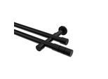 GARDINENSTANGE Prestige Elanto 260 cm (geteilt in 2 x 130 cm), 2-läufig (ohne Ringe), 20 mm Ø Schwarz