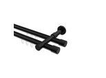 GARDINENSTANGE INNENLAUF Prestige Santo 240 cm (geteilt in 2 x 120 cm), 2-läufig, 20 mm Ø Schwarz