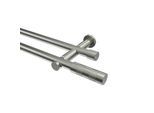 GARDINENSTANGE Platon Mavell 120 cm, 2-läufig (ohne Ringe), 20 mm Ø Edelstahl-Optik