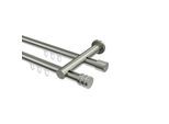 GARDINENSTANGE INNENLAUF Platon Estana 540 cm (geteilt in 3 x 180 cm), 2-läufig, 20 mm Ø Edelstahl-Optik