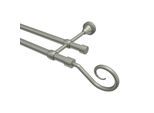 GARDINENSTANGE Primus Allegra 260 cm (geteilt in 2 x 130 cm), 2-läufig (ohne Ringe), 16 mm Ø Chrom matt