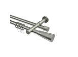 GARDINENSTANGE RUNDROHR-INNENLAUF Prestige Tanara 100 cm, 2-läufig, 20 mm Ø Edelstahl-Optik