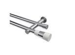GARDINENSTANGE Platon Tanara 320 cm (geteilt in 2 x 160 cm), 2-läufig (ohne Ringe), 20 mm Ø Chrom