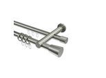 GARDINENSTANGE RUNDROHR-INNENLAUF Platon Sitra 180 cm, 2-läufig, 20 mm Ø Edelstahl-Optik