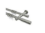 GARDINENSTANGE Platon Mavell 160 cm, 2-läufig, 20 mm Ø Edelstahl-Optik