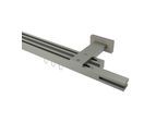 GARDINENSTANGE INNENLAUF Quadline Diapo 240 cm (geteilt in 2 x 120 cm), 2-läufig, 20x20 mm Satin-Silber