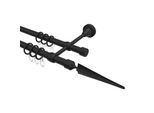 GARDINENSTANGE Primus Lorenzo 180 cm, 2-läufig, 16 mm Ø Schwarz