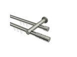 GARDINENSTANGE INNENLAUF Platon Elanto 120 cm, 2-läufig, 20 mm Ø Edelstahl-Optik
