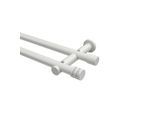 GARDINENSTANGE Platon Estana 280 cm (geteilt in 2 x 140 cm), 2-läufig (ohne Ringe), 20 mm Ø Weiß
