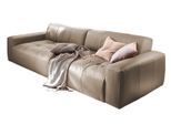 LEDERSOFA MIT SITZTIEFENVERSTELLUNG PALACE Taupe Leder Relaxfunktion