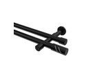 GARDINENSTANGE Prestige Zoena 360 cm (geteilt in 2 x 180 cm), 2-läufig (ohne Ringe), 20 mm Ø Schwarz