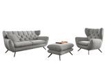 SITZGRUPPE CHARME Hellgrau Cord