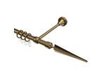GARDINENSTANGE Primus Lorenzo 180 cm, 1-läufig, 16 mm Ø Messing Antik