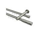 GARDINENSTANGE INNENLAUF Platon Mavell 400 cm (geteilt in 2 x 200 cm), 2-läufig, 20 mm Ø Edelstahl-Optik