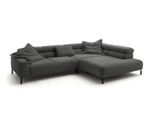 ECKSOFA DELIA Grau Cord Relaxfunktion