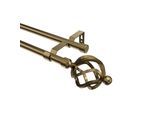 GARDINENSTANGE Olymp Paolo 100 cm, 2-läufig (ohne Ringe), 16 mm Ø Messing Antik