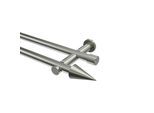 GARDINENSTANGE Platon Savio 540 cm (geteilt in 3 x 180 cm), 2-läufig (ohne Ringe), 20 mm Ø Edelstahl-Optik
