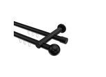 GARDINENSTANGE INNENLAUF Platon Luino 600 cm (geteilt in 3 x 200 cm), 2-läufig, 20 mm Ø Schwarz