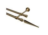 GARDINENSTANGE Primus Lorenzo 140 cm, 2-läufig (ohne Ringe), 16 mm Ø Messing Antik