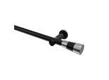GARDINENSTANGE Platon Tanara 120 cm, 1-läufig (ohne Ringe), 20 mm Ø Schwarz