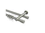 GARDINENSTANGE RUNDROHR-INNENLAUF Platon Estana 540 cm (geteilt in 3 x 180 cm), 2-läufig, 20 mm Ø Edelstahl-Optik