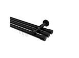 GARDINENSTANGE INNENLAUF Siteno Santo 320 cm (geteilt in 2 x 160 cm), 3-läufig, 20 mm Ø Schwarz