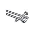 GARDINENSTANGE Prestige Luino 360 cm (geteilt in 2 x 180 cm), 2-läufig (ohne Ringe), 20 mm Ø Chrom