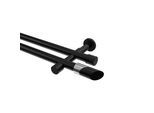 GARDINENSTANGE Prestige Verano 360 cm (geteilt in 2 x 180 cm), 2-läufig (ohne Ringe), 20 mm Ø Schwarz
