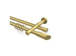 GARDINENSTANGE RUNDROHR-INNENLAUF Prestige Verano 120 cm, 2-läufig, 20 mm Ø Messing-Optik