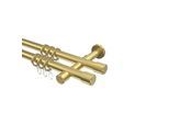 GARDINENSTANGE Prestige Santo 240 cm (geteilt in 2 x 120 cm), 2-läufig, 20 mm Ø Messing-Optik