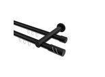 GARDINENSTANGE INNENLAUF Platon Zoena 400 cm (geteilt in 2 x 200 cm), 2-läufig, 20 mm Ø Schwarz