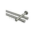 GARDINENSTANGE INNENLAUF Prestige Santo 420 cm (geteilt in 3 x 140 cm), 2-läufig, 20 mm Ø Edelstahl-Optik