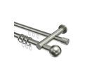 GARDINENSTANGE RUNDROHR-INNENLAUF Platon Luino 100 cm, 2-läufig, 20 mm Ø Edelstahl-Optik