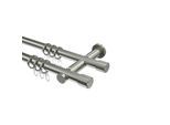 GARDINENSTANGE Platon Santo 320 cm (geteilt in 2 x 160 cm), 2-läufig, 20 mm Ø Edelstahl-Optik