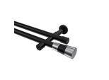 GARDINENSTANGE Prestige Tanara 240 cm (geteilt in 2 x 120 cm), 2-läufig (ohne Ringe), 20 mm Ø Schwarz